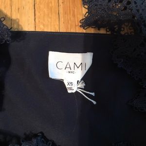 Cami NYC Navy Silk Lace Cami XS